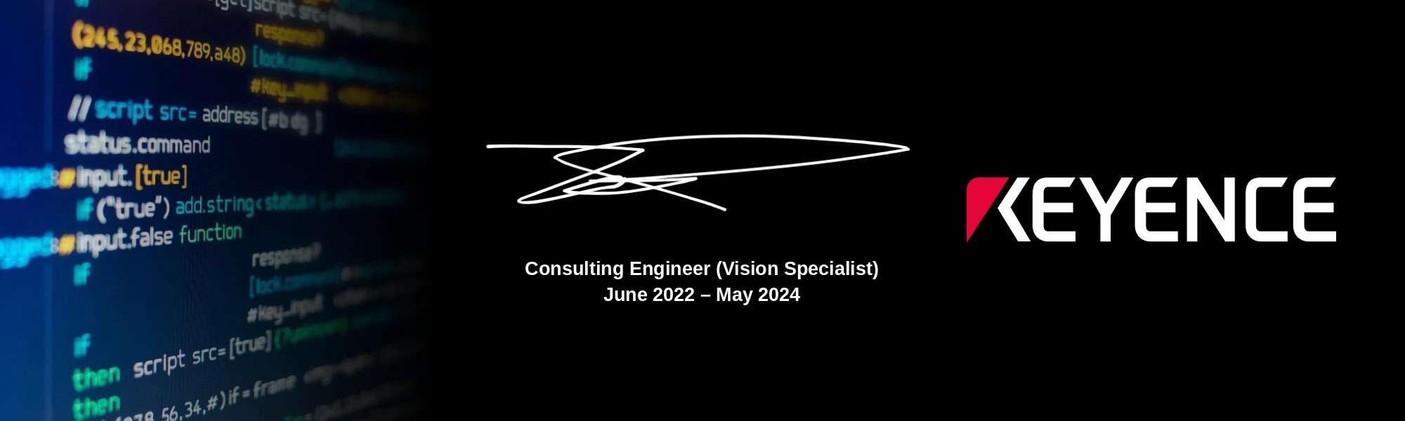 Banner: Consulting Engineer (Vision Specialist) at Keyence, June 2022 to May 2024